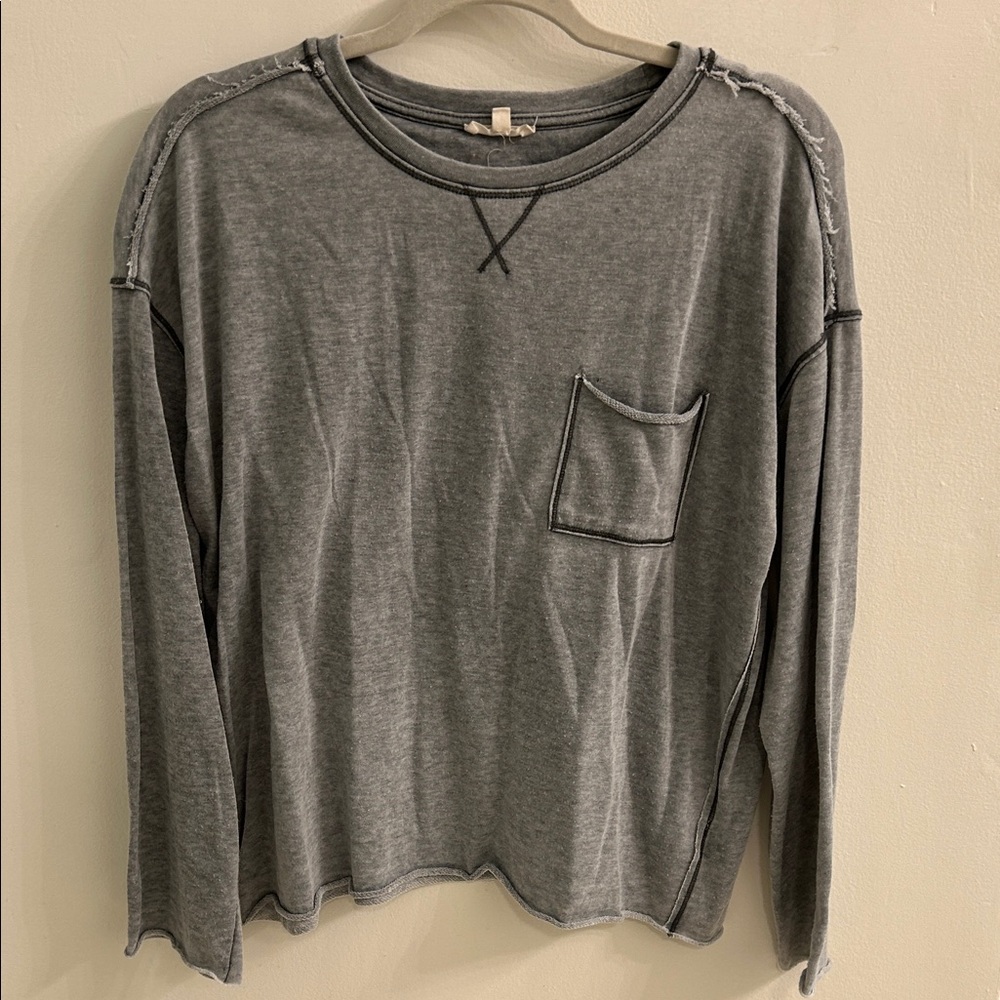 Splendid Gray Long Sleeve Top